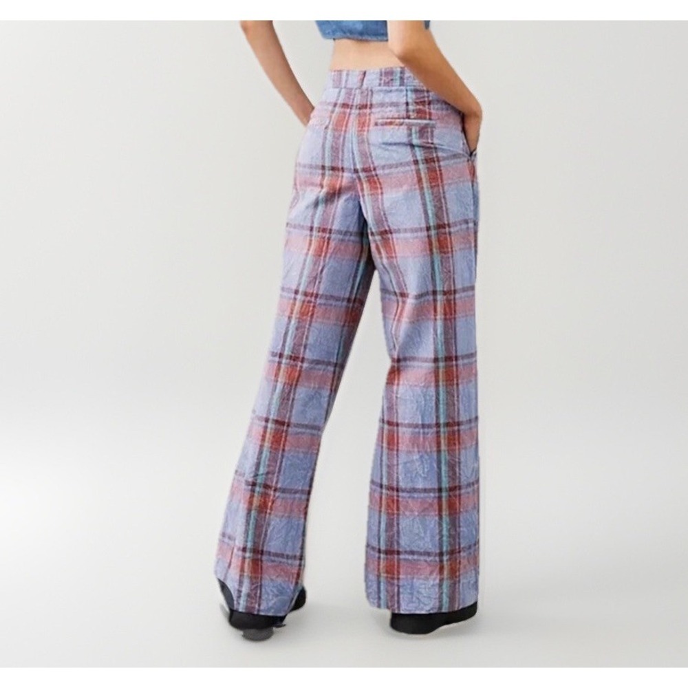 Anthropologie Plaid Pants Wide Leg 8 - Picture 9 of 9